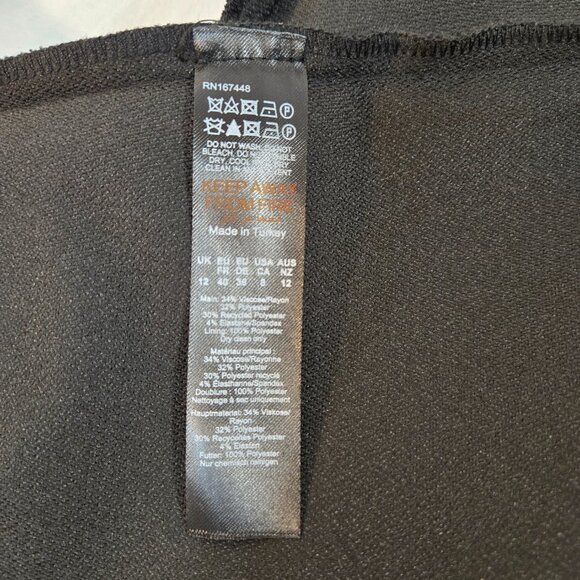 KAREN MILLEN Elevated Basic Black Structured Crepe Maxi Dress Size 8 LIKE NEW! - Picture 12 of 16